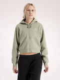 Emblem Fleece Full Zip Crop Hoody Women's